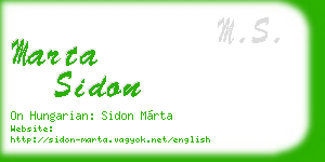 marta sidon business card